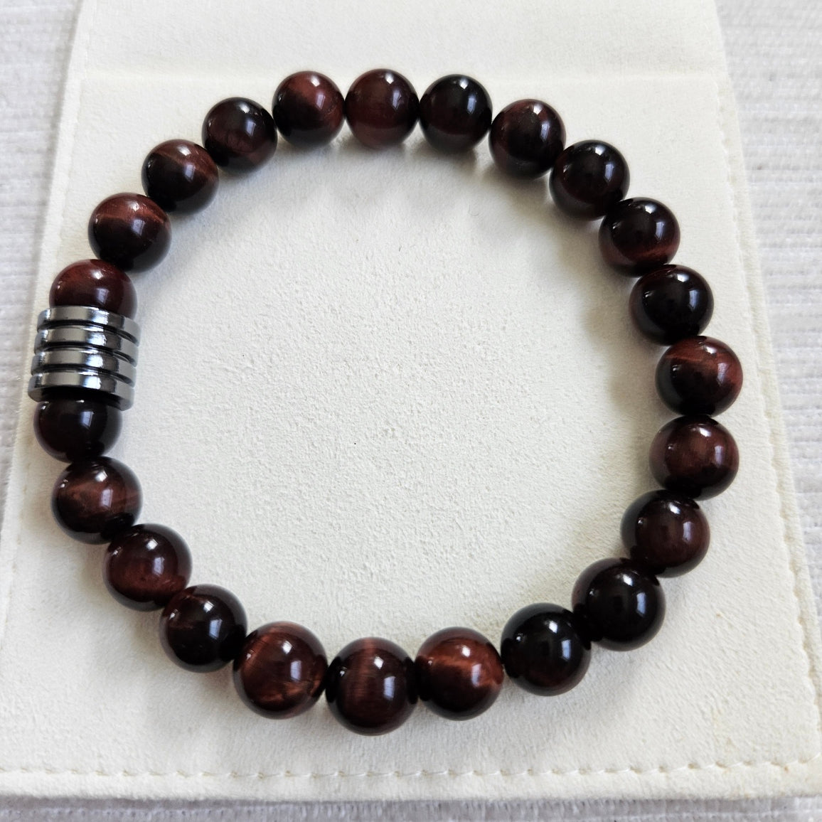 Men's 8mm Red Tiger's Eye