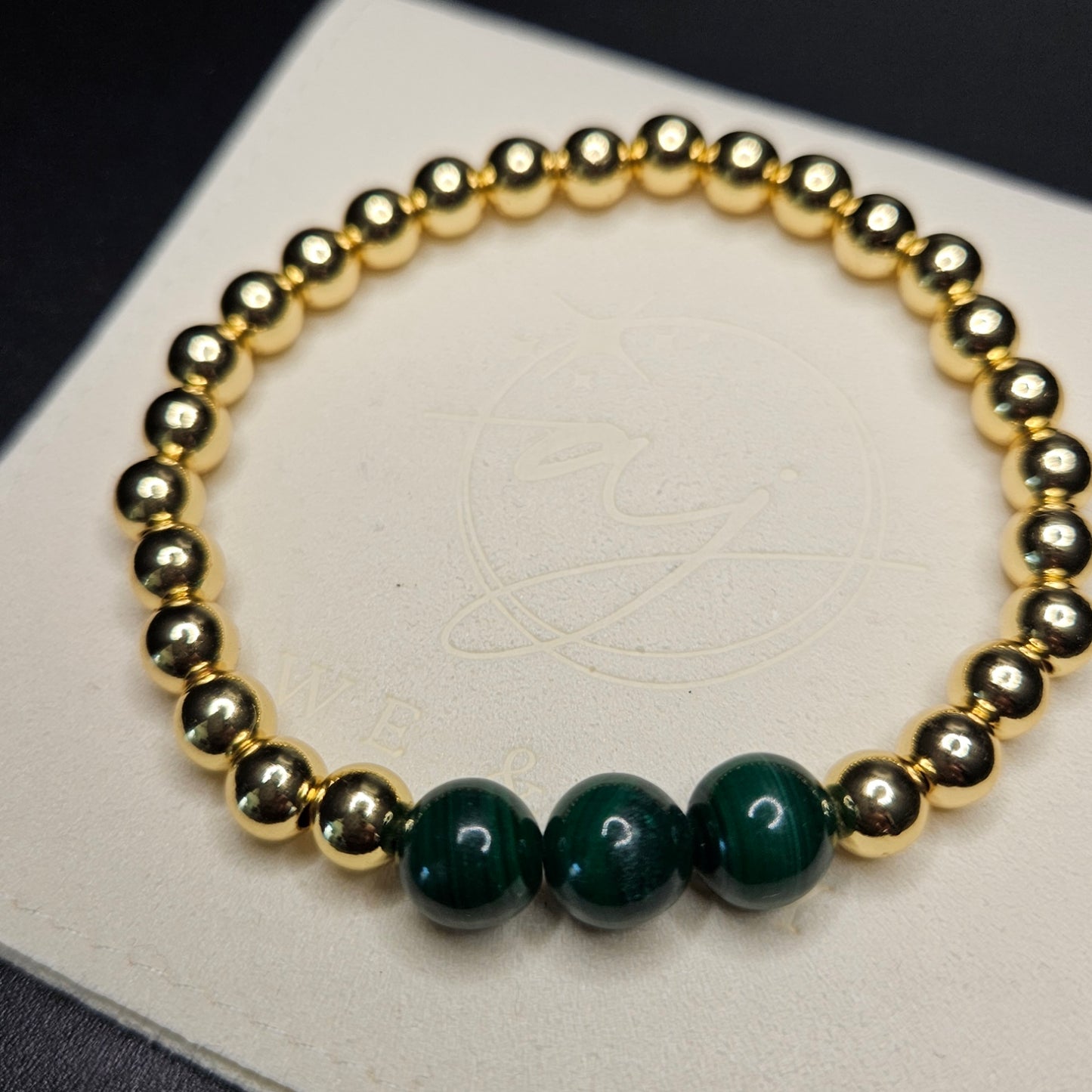 Malachite and gold bracelet