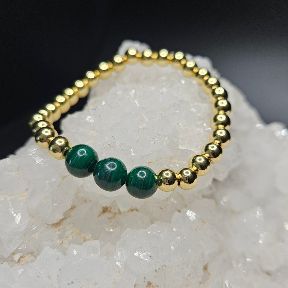 Malachite and gold bracelet
