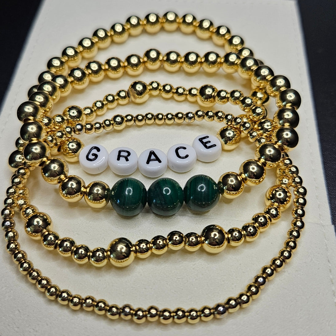 Malachite and gold bracelet