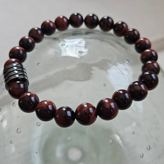 Men's 8mm Red Tiger's Eye
